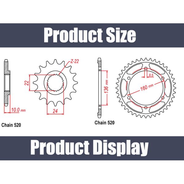 Custom 520 Motorcycle Chain Sprocket Kits for BMW G650 GS For Optimal Performance