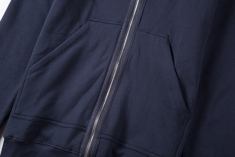 Wholesale bulk top quality solid color fleece fitness men casual full face zip hoodie