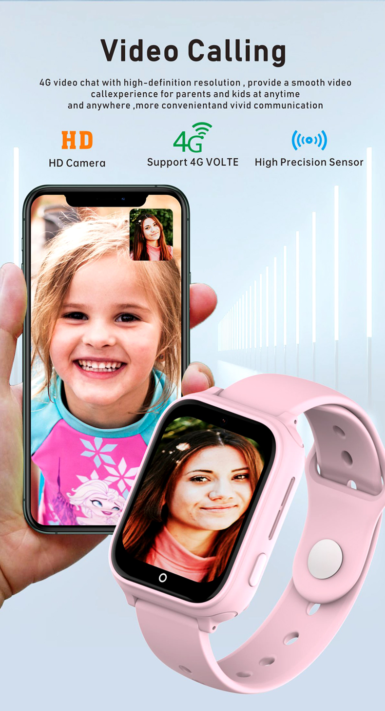 Eraysun Smart Watch Child 560mAh 1.52 Inch 240*280 LBS Location SOS Phone Call 4g SIM Card Camera Electronic Smart Watch Kids