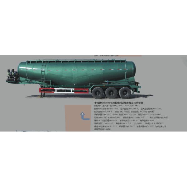 48CBM Bulker Cement Truck With Air Compressor And Diesel Engine