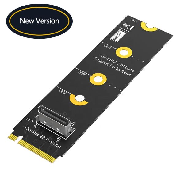 M.2 NVMe PCI-e 4.0 X4 to OcuLink SFF-8612 Adapter with 64Gbps Data Transfer and NVMe 1.2 Support