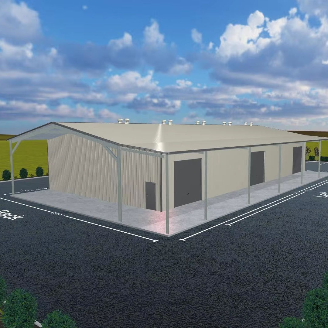 Custom Design Prefab Steel Garage with High Fire Resistance and Corrosion Resistant Light Steel Structure