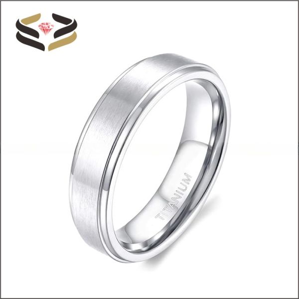 Gift Gold Black Titanium Wedding Band Matte Finished 4mm 6mm 8mm For Men Women