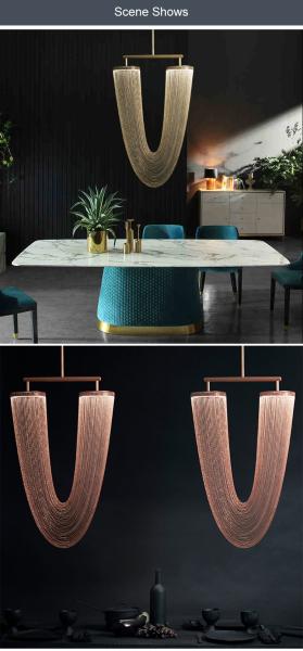 Guzhen Lighting Decoration lamp u shape rose gold Sliver Chandeleir(WH-CC-29)
