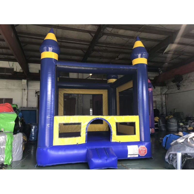 Purple Castle Inflatable Bounce House with Mesh Safety Walls for Kids Parties