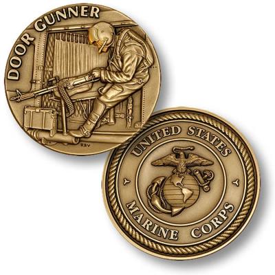 1.5 Inches Antique Gold Die Casting Shooting Challenge Coin With In Two Metal Colors