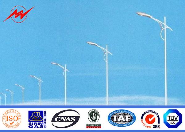 Park Lighting 10M Single Arm Galvanized Steel Pole Q345 Material