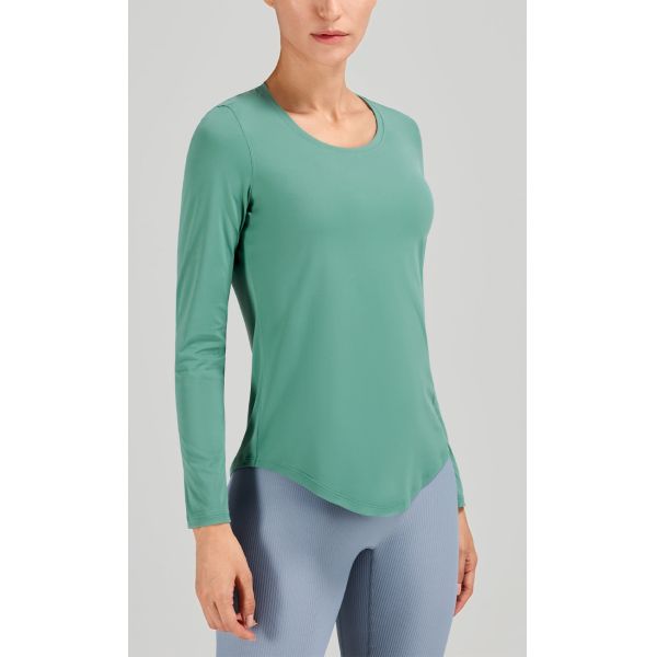 Round Collar Summer Horse Riding Tops For Female Equestrian Long Sleeve T Shirt