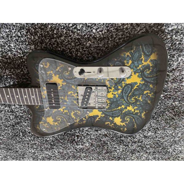 Custom Water Transfer Printing Veneer Rosewood Fingerboard Electric Guitar