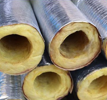 Smoke Proof Microfiber Veneer Glass Wool Tube Refractory Heat Insulation