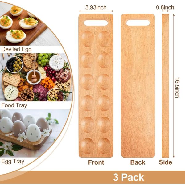 Thanksgiving Day Deviled Egg Tray Save Space with This Wooden Platter Holder 12