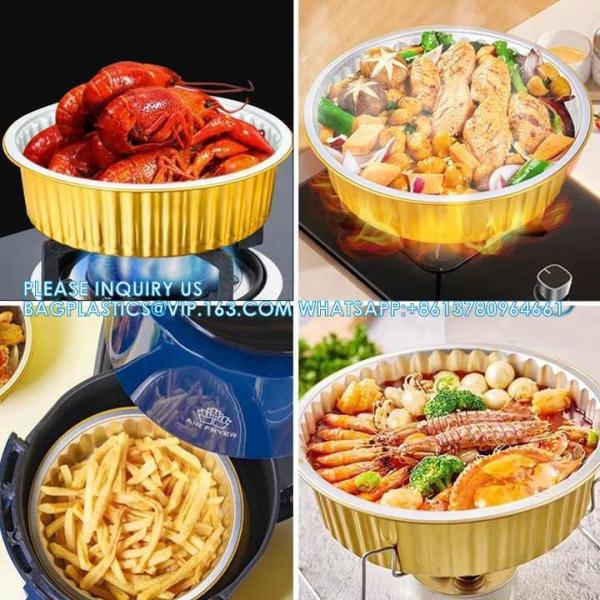 230mm Diameter 1050ml Aluminum Foil Tray For Food Cooking Baking Roasting Aluminum Foil Container With Lids