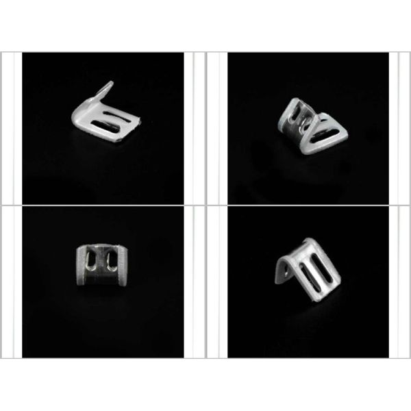 4 Holes Upholstery Spring Clips Plastic Half Covered 1.0mm Thickness Staple Clips