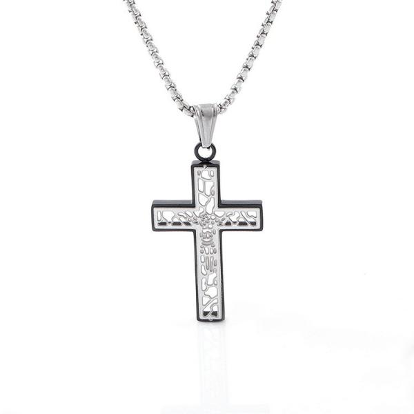 New hollowed out cross men's necklace, fashionable, simple and exquisite accessories wholesale