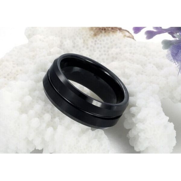 Couple new retro-style black tungsten steel Tungsten Rings