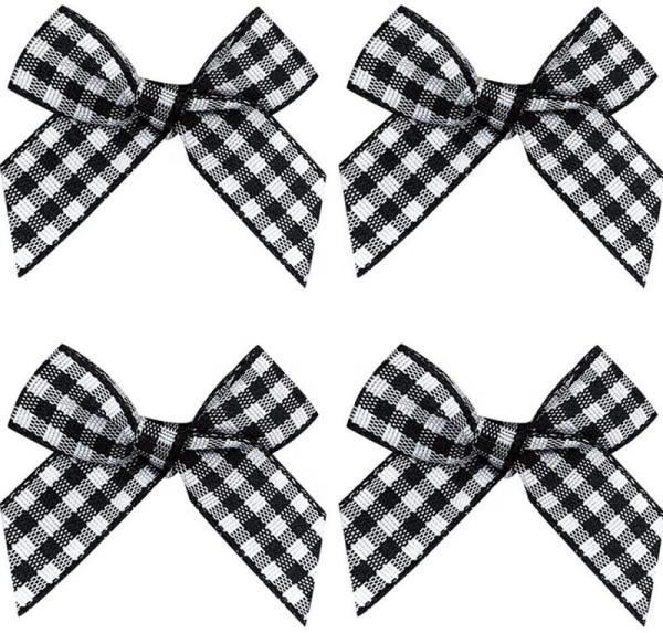 Ribbon Bow Style Mini Gingham 4*4cm Craft Ribbon Bows for Customer Requirements
