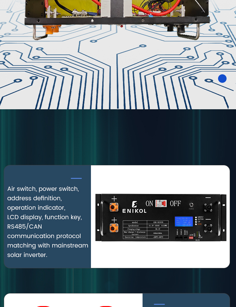 24 В 200 ч Литий-железофосфатный аккумулятор 48 В 100 ч Lifepo4 аккумулятор для хранения энергии