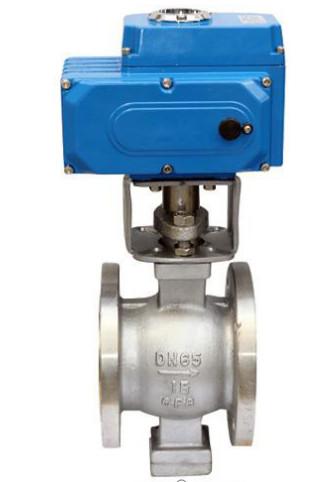 Normal And High Temperature Electric Flanged V-Type Ball Valve For Pressure Applications
