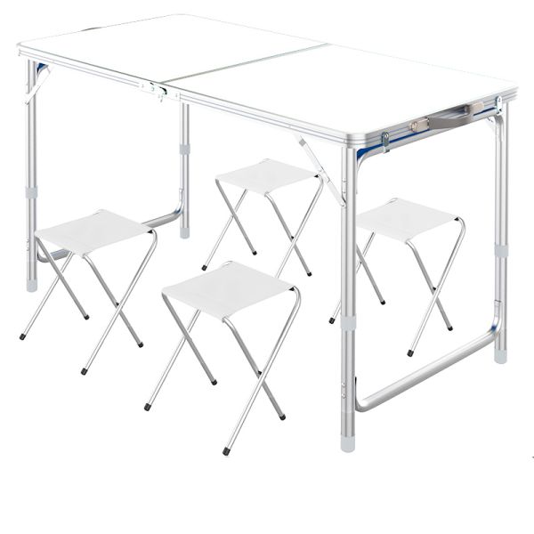 Sí, en el jardín exterior de la granja de aluminio maleta plegable escritorio portátil para fácil transporte