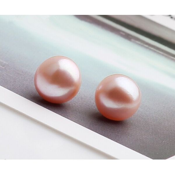 Blush Pink Shell Beads Sterling Silver Stud Earrings