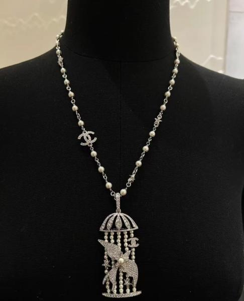Full Diamond Flying Bird Pearl Necklace Silver Custom Luxury Necklaces