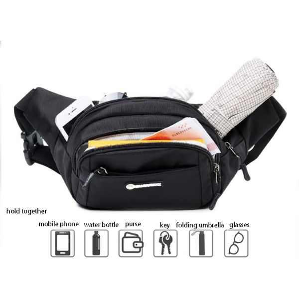 Multi-functional large-capacity outdoor sports Oxford cloth cash mobile phone waist bags