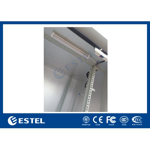 ET8080130A-22U Outdoor Telecom Cabinet With Air Conditioner Cooling And Four Wheels
