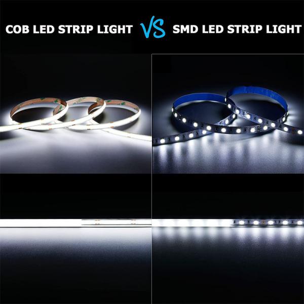 Não resistente à água 12V24V 8mm10mm 480Leds 6500K Branco CE RoHs Flexível COB LED Strip Light