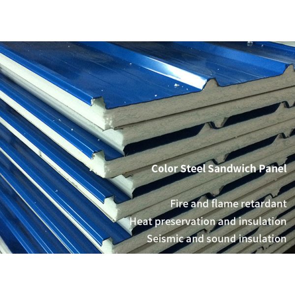 Villa Water Resistant Colored Steel Plate Rock Wool Tile Heat Insulation Tile Sandwich Board for Eco-Friendly Buildings