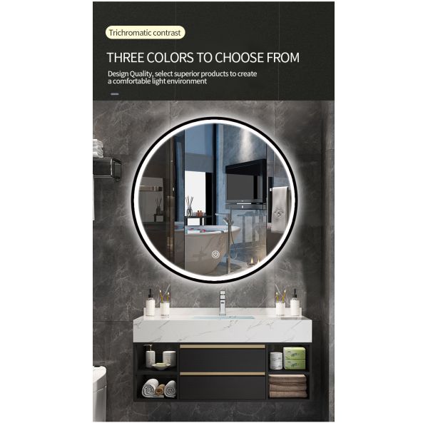 Округлая форма осветила зеркала Bathroom СИД Defog с одной кнопкой