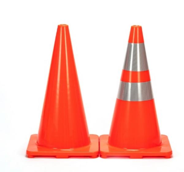 PVC Reflective Traffic Cones 50cm 20inches Traffic Barrels Parking Lot Cones