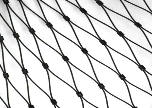 Ferrule Black Oxide Wire Rope Coated 316l Stainless Steel diamond mesh fencing 25x25mm