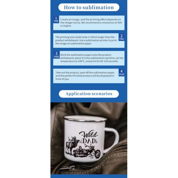 Factory Direct White Stainless Steel Enamel Cup for Sublimation Personalized Design for Promotional & Business Gifts