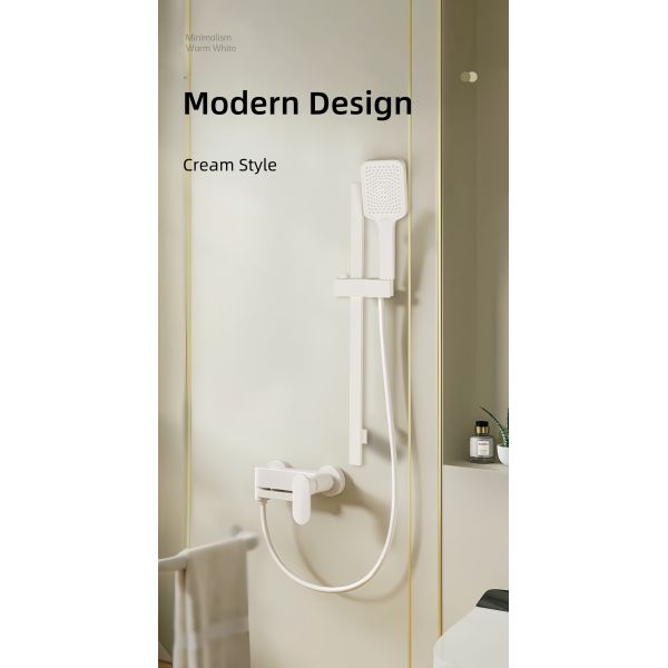 Cream Style Exposed Valve Showers Two Outlets Brass Body for Apartment