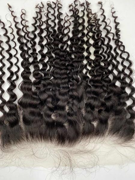 HD LACE 13 x 4 Lace Frontal Closure  Water Wave Ear to Ear HD Lace Frontal Pre Plucked 10-24inch  Human Hair Frontal Closures Free Part 150% Density Natural Black Color