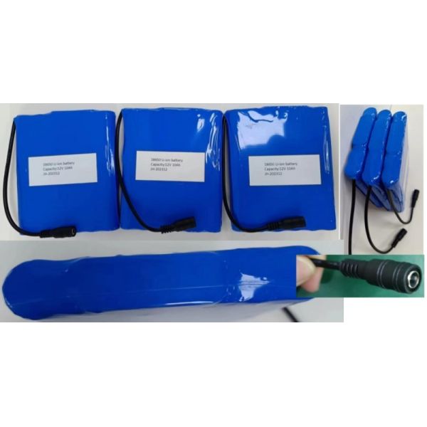 Flat Battery Pack 12V 10Ah 18650 Lithium Batterie 3s4p With DC Female Plug For PVC Heating Pad