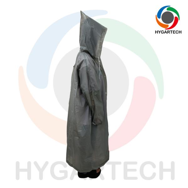 PEVA Portable One Size Fits All Reusable Gray Pocket Raincoat