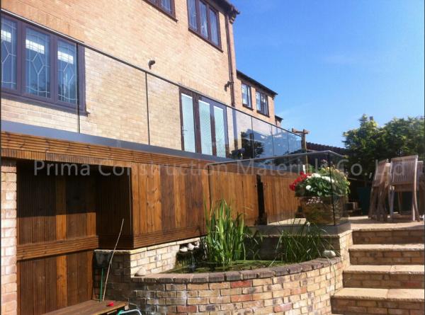 Aluminium Safety U Channel Profile External Frameless Glass Balustrade Easy DIY
