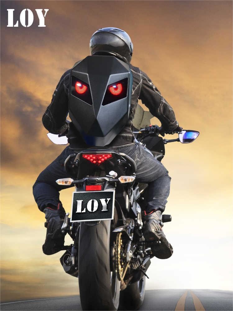 LED Backpack Bluetooth Waterproof Hard Shell Iron Man Cool Motorcycle Riding Black LED Rider Backpack