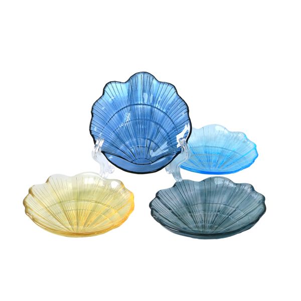 13.5cm Vintage Shell Shape Solid Color Glass Plates Centrifugal Casting