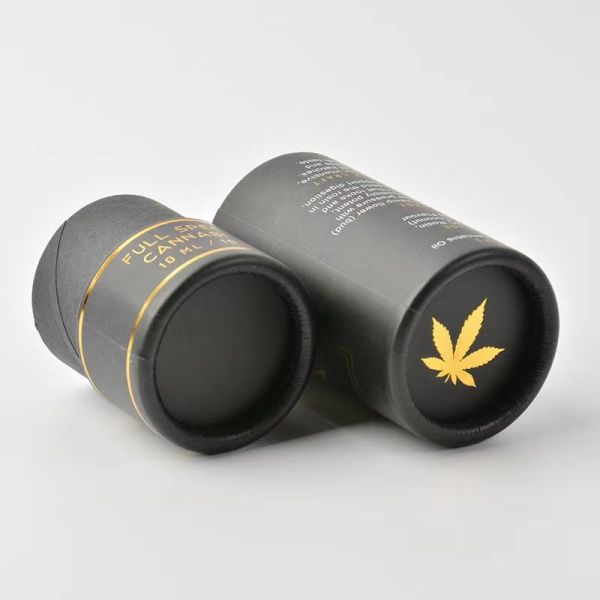 CBD Essential Oil Paper Tube Gold Stamping Print Cardboard Cylinder