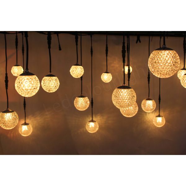 60mm 90mm DMX RGB Hanging Crystal Sphere Lights for Wedding Club Decoration