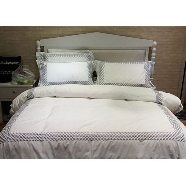 Embroidered Cotton Duvet Covers , Pretty White Duvet Covers And Shams