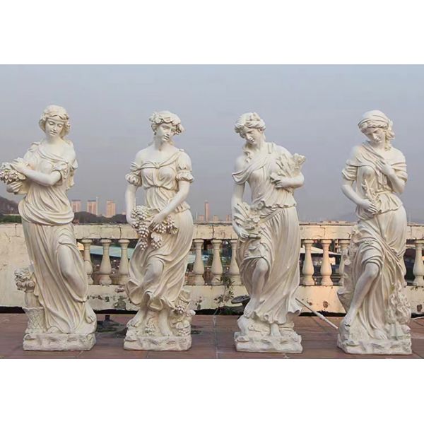 Outdoor Garden Decoration Lady Marble Stone Sculpture Life Size
