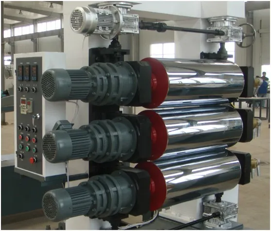 PE PP Plastic Sheet Board Production Machine Line with Three Roll Calender for Single & Multilayer Sheets 0.2-3mm Thickness 800mm Width