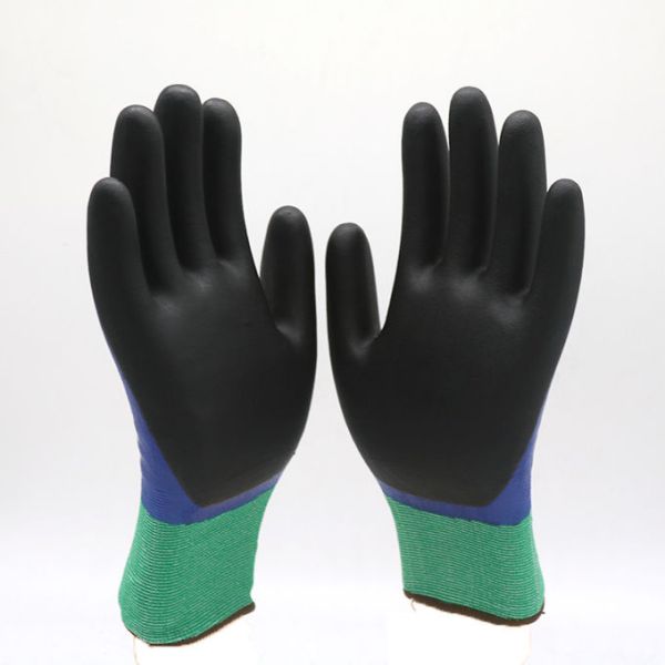 ZM 18 Gauge Cut Resistant Oil Resistant Working Gloves Smooth And Sandy Nitrile Coating Fishing Gloves