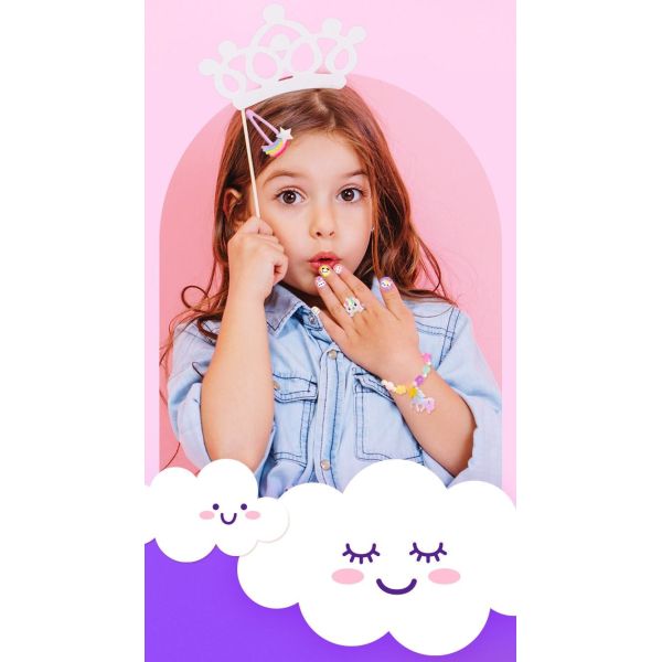 Assorted Children DIY Nail Art Kit Girls Beauty Playing Studio Customizable