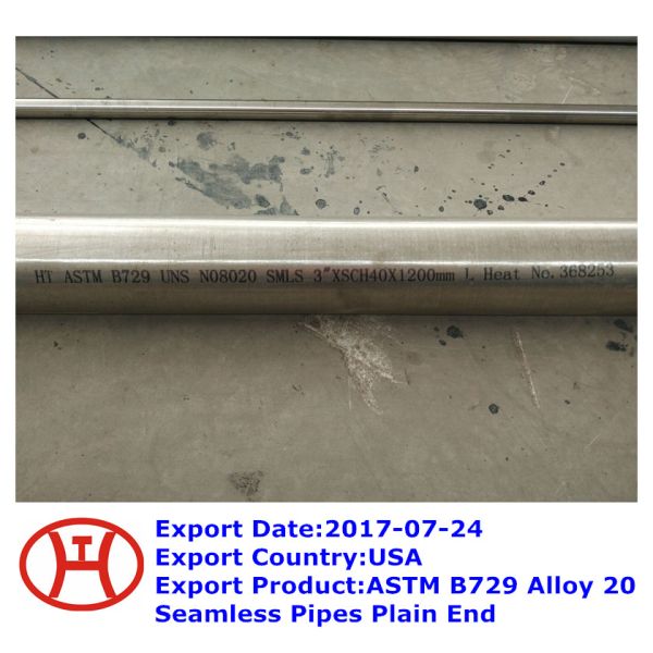 Annealed Polished Surface Welded Nickel Alloy Pipe Alloy 20 Seamless Tube