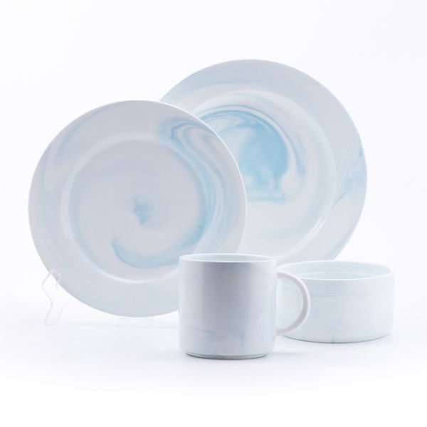 Banqueting Pink Blue Black Colored Porcelain Dinnerware LFGB Approved