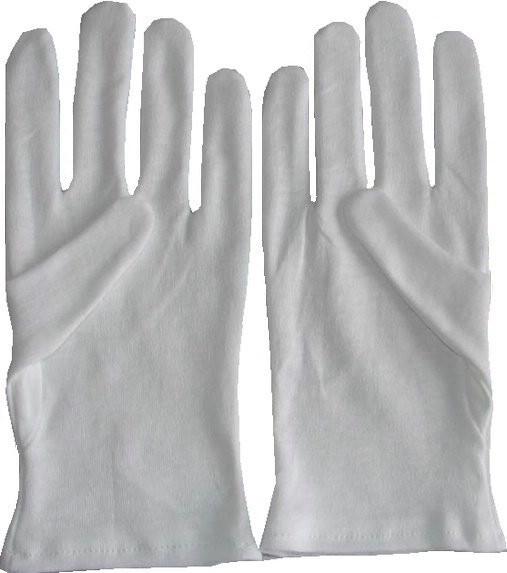 Cotton gloves, Parade gloves, Cotton jersey gloves, bleached white